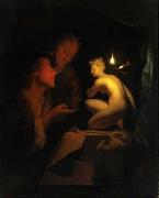 Godfried Schalcken, Kunstbetrachtung bei Kerzenlicht